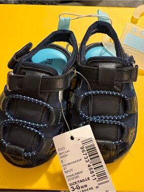 Kids Black Closed-Toe Sandals - 3-6 Months